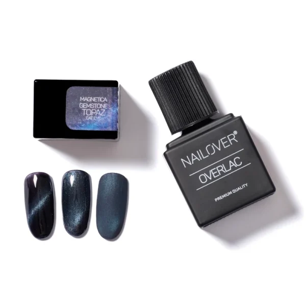 OVERLAC Gél Lakk “MAGNETICA” TOPAZ CAT EYE – 12ml (HEMA MENTES)